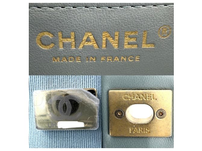 Borsa a tracolla Chanel in pelle verde e bianca Bianco - vista 5