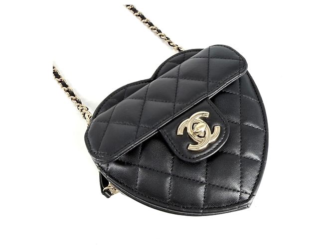 Borsa a tracolla Mini Chain Chanel Nero Bianco - vista 3
