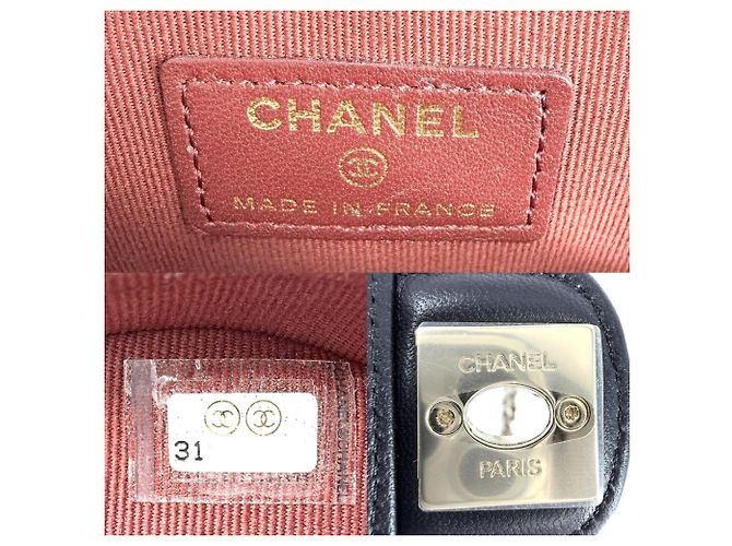 Borsa a tracolla Mini Chain Chanel Nero Bianco - vista 5