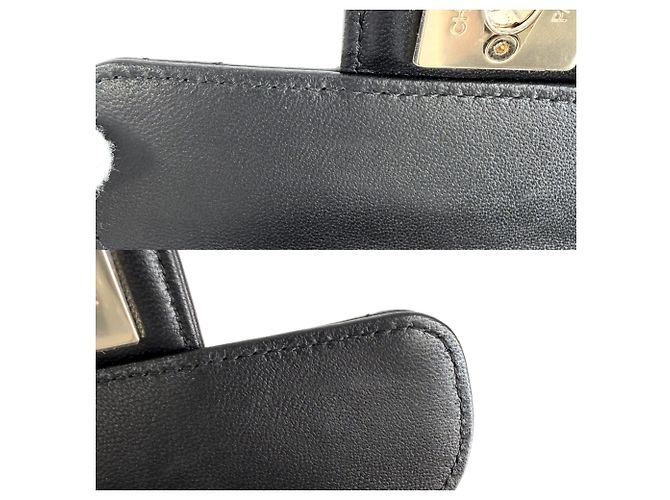 Borsa a tracolla Mini Chain Chanel Nero Bianco - vista 7