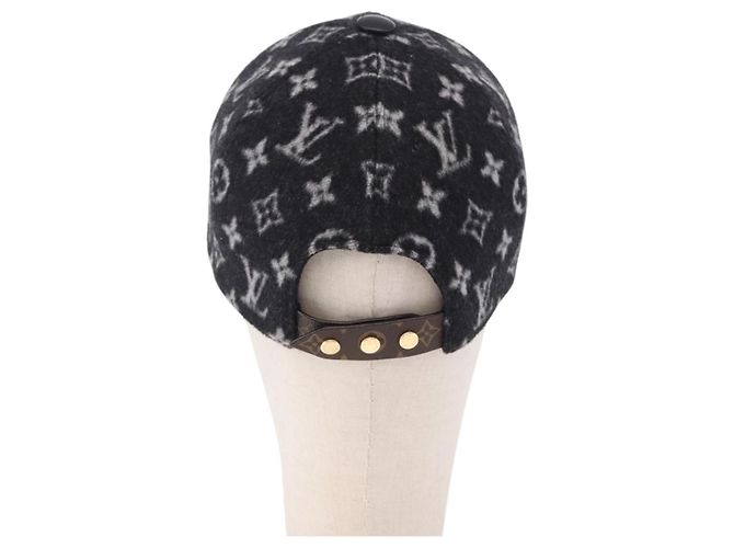 Cappello Baseball Carry On Louis Vuitton Monogram in lana e pelle Nero - vista 2