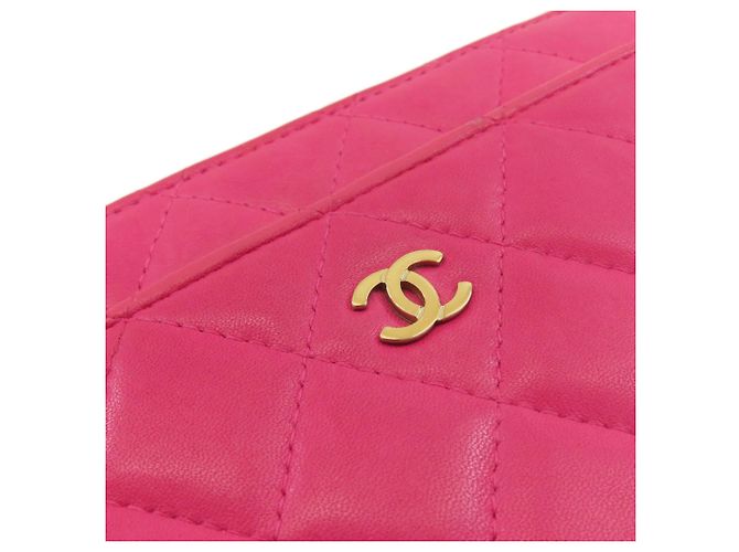 Borsa a tracolla Chanel Chain Wallet Matelassé Rosa - vista 16
