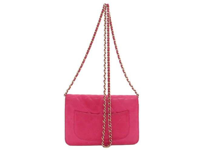 Borsa a tracolla Chanel Chain Wallet Matelassé Rosa - vista 2