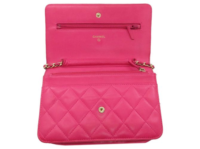 Borsa a tracolla Chanel Chain Wallet Matelassé Rosa - vista 5