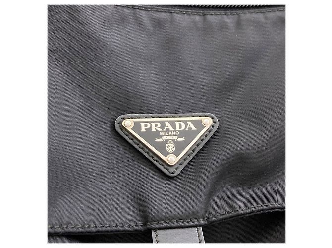 Bolso de hombro Prada con logotipo triangular Negro - vista 7
