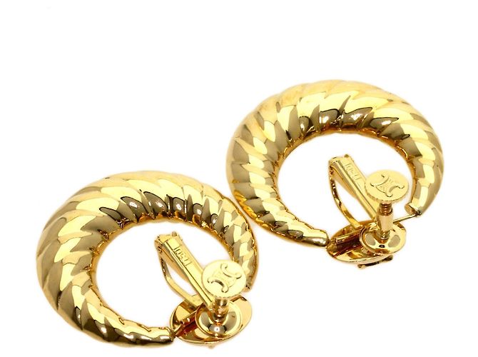 Céline Orecchini Celine Circle Macadam in oro giallo 18K - vista 2