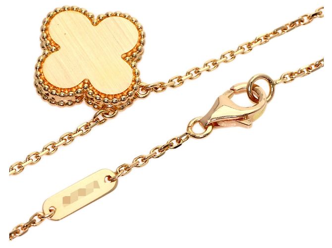 Collana Van Cleef & Arpels Vintage Alhambra Sable Rosa e Diamanti - vista 2