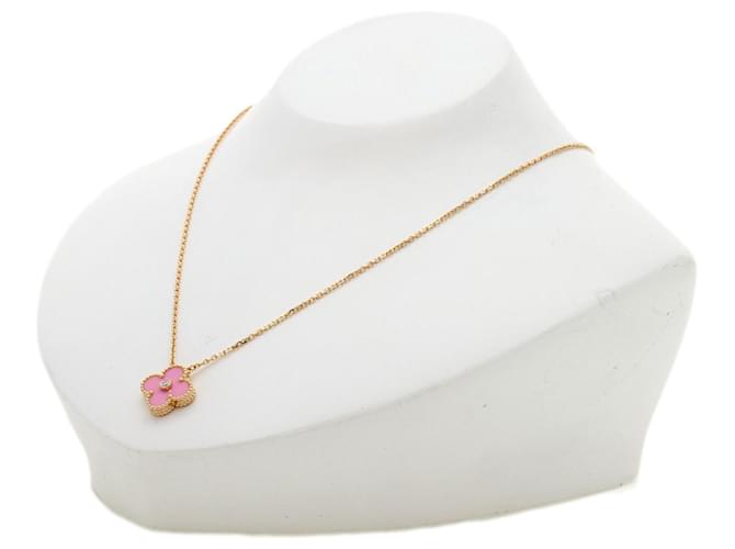 Collana Van Cleef & Arpels Vintage Alhambra Sable Rosa e Diamanti - vista 4