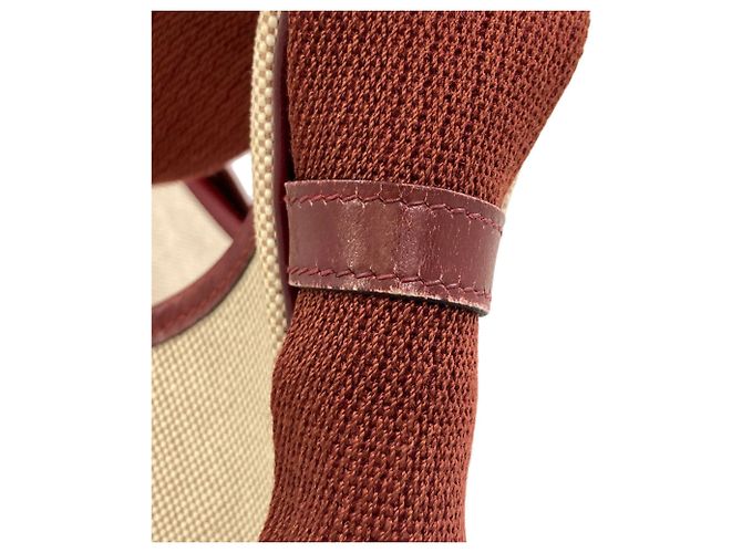 Hermès Borsa a tracolla Hermes Saco Toile H Marrone Rosso - vista 10