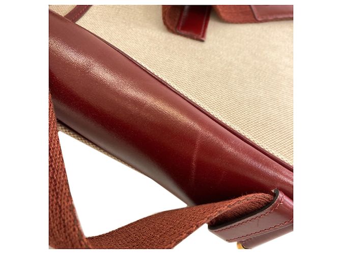 Hermès Borsa a tracolla Hermes Saco Toile H Marrone Rosso - vista 12