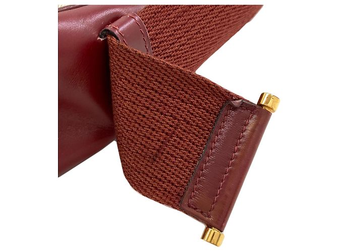 Hermès Borsa a tracolla Hermes Saco Toile H Marrone Rosso - vista 17