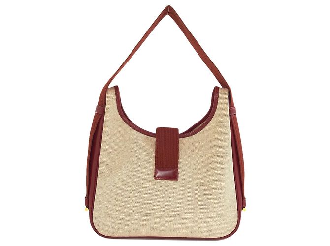 Hermès Borsa a tracolla Hermes Saco Toile H Marrone Rosso - vista 2
