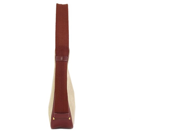 Hermès Borsa a tracolla Hermes Saco Toile H Marrone Rosso - vista 3
