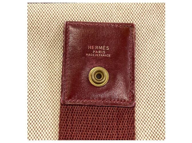 Hermès Borsa a tracolla Hermes Saco Toile H Marrone Rosso - vista 6