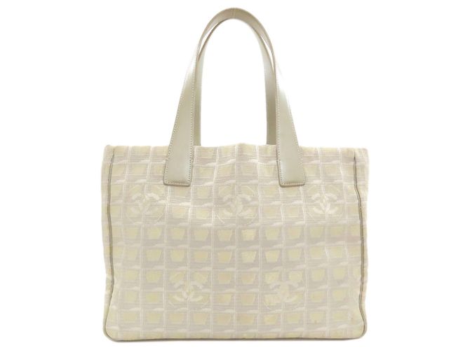 Borsa Tote Chanel New Travel Line MM Argento Giallo - vista 2