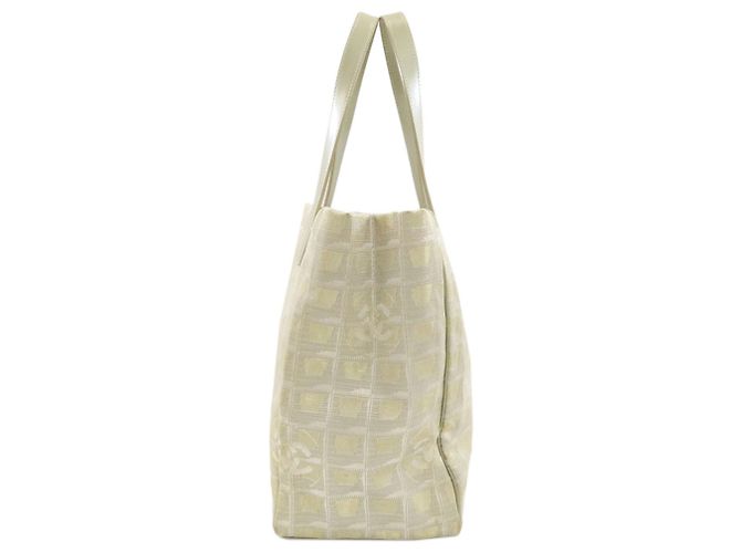 Borsa Tote Chanel New Travel Line MM Argento Giallo - vista 3