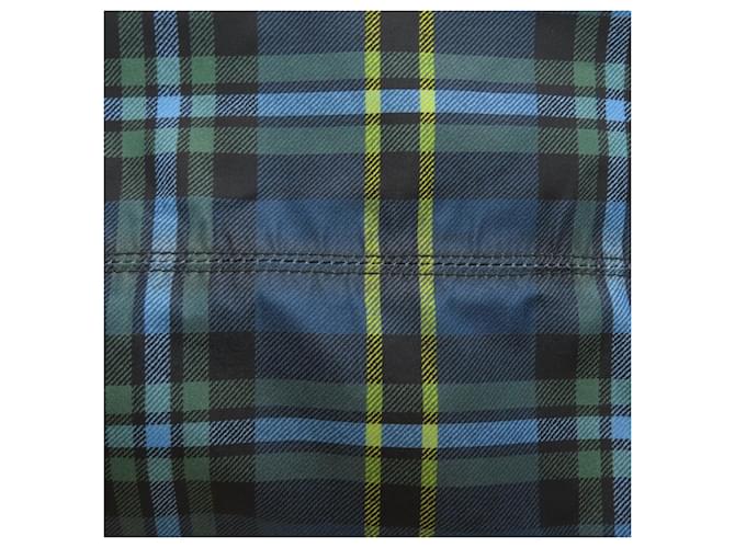 Prada Checkered 2-Way Tote Bag Blau Gelb - Ansicht 10