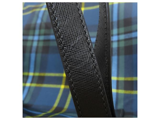 Prada Checkered 2-Way Tote Bag Blau Gelb - Ansicht 11