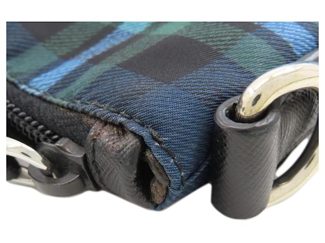 Prada Checkered 2-Way Tote Bag Blau Gelb - Ansicht 12
