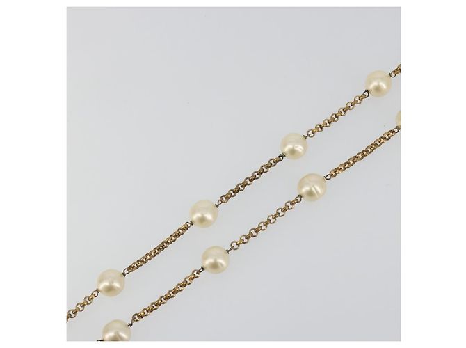 Chanel Pearl Station Metall und Kunstperlen Golden - Ansicht 6