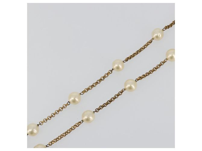 Chanel Pearl Station Metall und Kunstperlen Golden - Ansicht 7