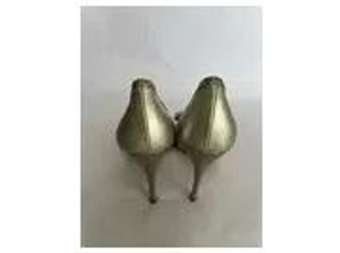 Fendi goldfarbene Leder-Pumps mit Schleife Golden - Ansicht 4