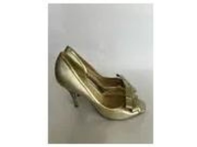 Fendi goldfarbene Leder-Pumps mit Schleife Golden - Ansicht 6