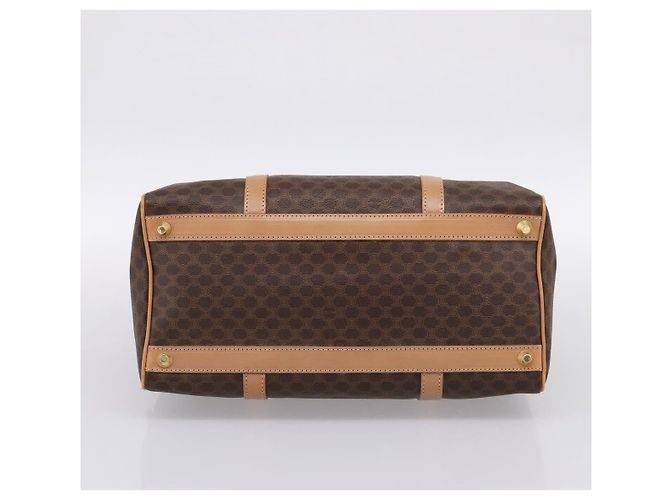 Céline Celine Vintage Macadam Boston Canvas and Leather Marrone - vista 4