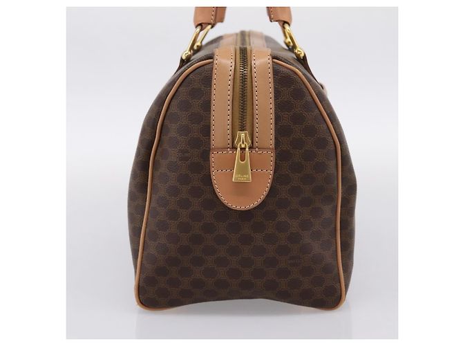 Céline Celine Vintage Macadam Boston Canvas and Leather Marrone - vista 5