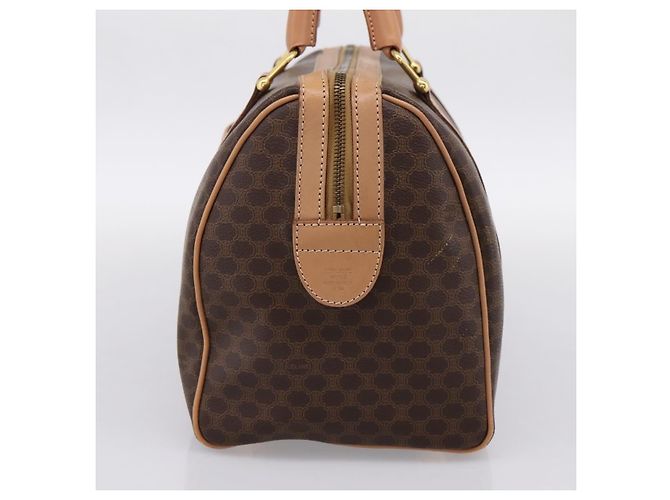 Céline Celine Vintage Macadam Boston Canvas and Leather Marrone - vista 6