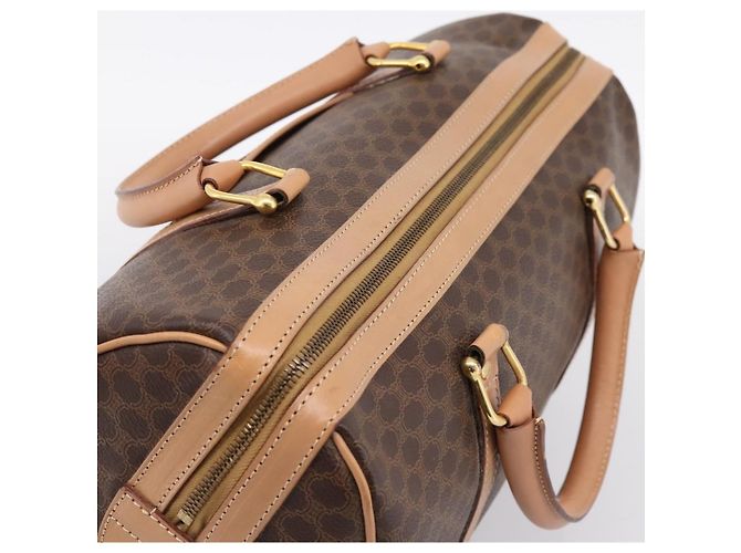 Céline Celine Vintage Macadam Boston Canvas and Leather Marrone - vista 7