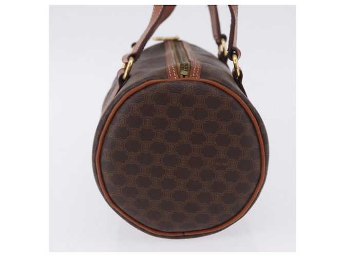 Céline Celine Vintage Barrel Macadam Canvas & Leather Marrone - vista 5