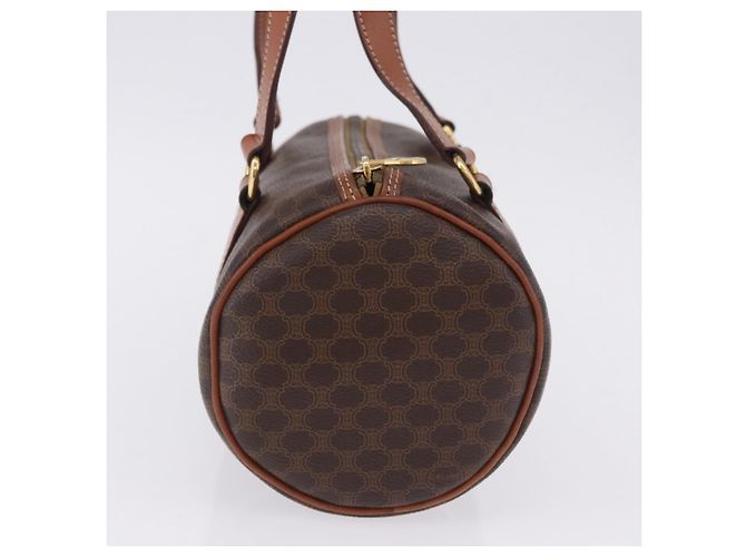 Céline Celine Vintage Barrel Macadam Canvas & Leather Marrone - vista 6