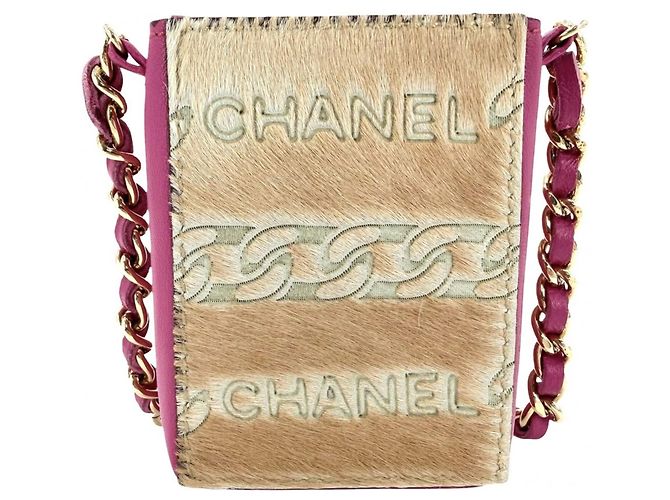 Chanel Mini Pochette Beige in Pelle di Vitello Oro D'oro - vista 2
