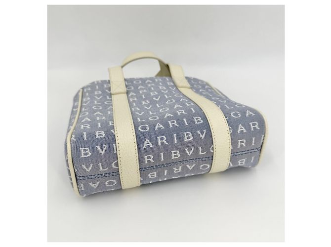 Bulgari Mini borsa tote Bvlgari Logomania Marrone Bianco Blu Verde - vista 3