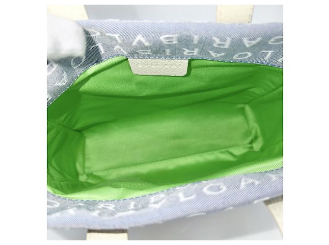 Bulgari Mini borsa tote Bvlgari Logomania Marrone Bianco Blu Verde - vista 4