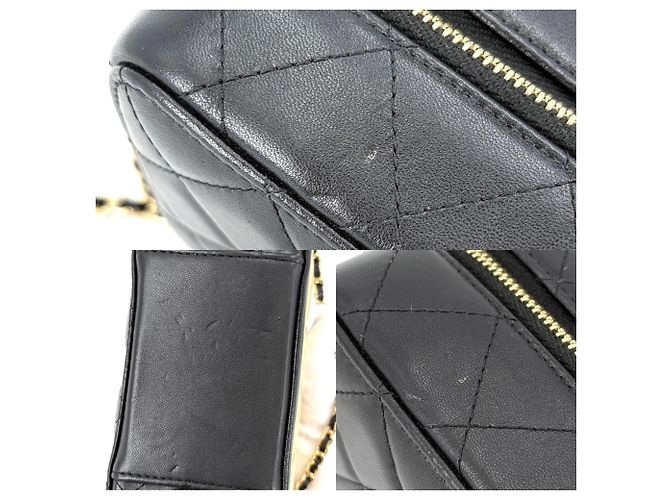 Borsa a tracolla Chanel Matelassé con catena Nero Bianco - vista 8