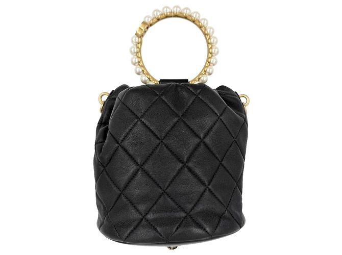 Timeless Borsa a secchiello Chanel Coco Mark Matelassé Nero Bianco - vista 2