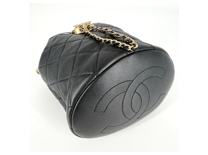 Timeless Borsa a secchiello Chanel Coco Mark Matelassé Nero Bianco - vista 3