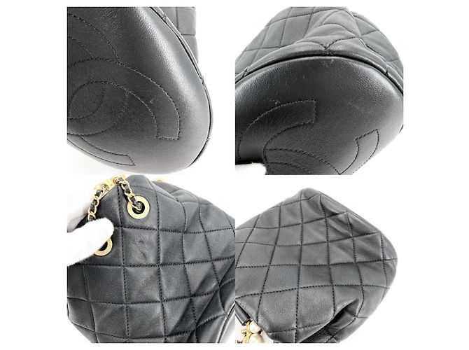 Timeless Borsa a secchiello Chanel Coco Mark Matelassé Nero Bianco - vista 7