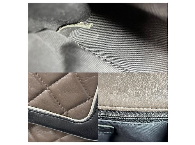 Borsa a tracolla Chanel Matelassé Marrone Nero Bianco - vista 7