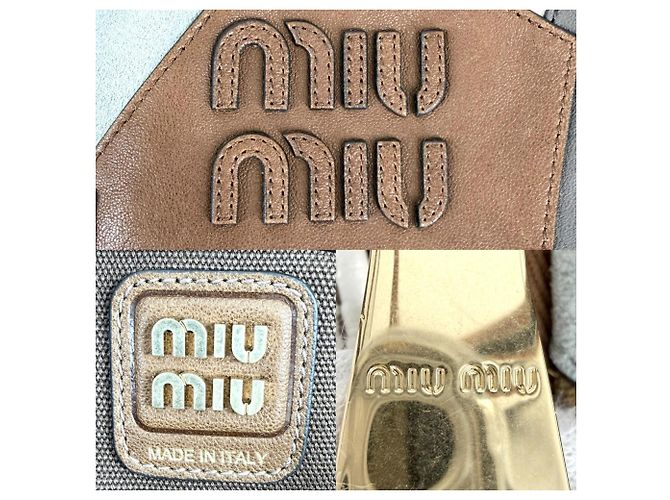 Borsa Tote Miu Miu da Donna con Fiocco e Patchwork Marrone Bianco Multicolore - vista 5