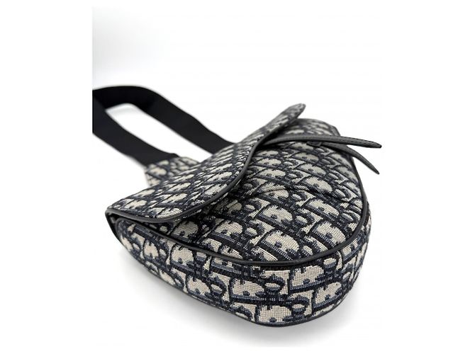 Borsa a tracolla da uomo Christian Dior Nero Bianco Beige Blu navy - vista 3