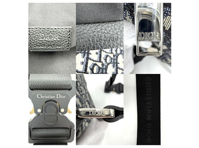 Borsa a tracolla da uomo Christian Dior Nero Bianco Beige Blu navy - vista 5