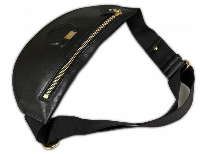Borsa a tracolla Gancini da uomo Salvatore Ferragamo Nero Bianco - vista 5