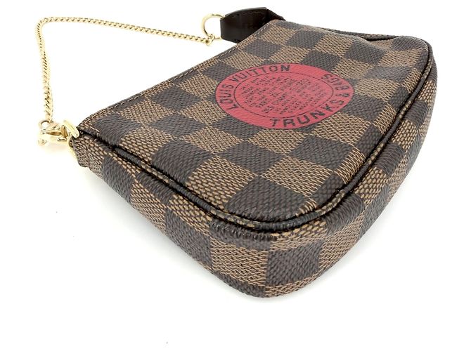 Louis Vuitton Mini Pochette Accessoires Marrone Bianco - vista 4