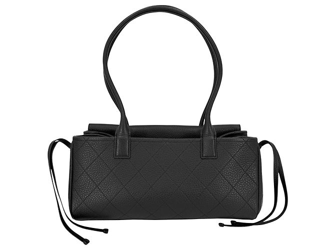 Chanel Tote Bag aus schwarzem Leder Weiß - Ansicht 2