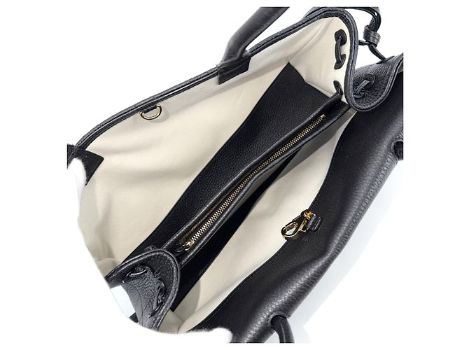 Chanel Tote Bag aus schwarzem Leder Weiß - Ansicht 4