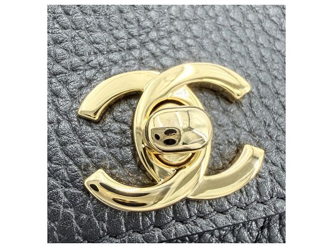 Chanel Tote Bag aus schwarzem Leder Weiß - Ansicht 6