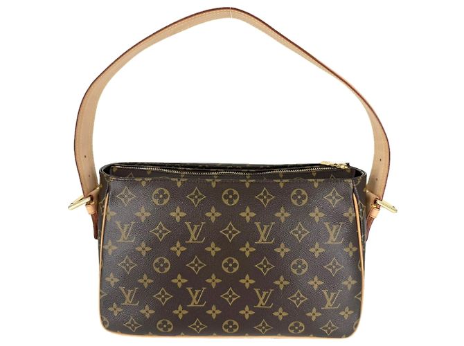 Borsa a tracolla Louis Vuitton Monogram Vivacite GM da donna Marrone Bianco Monogramma - vista 2